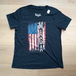 American Flag MAGA - New Women's 1X Black T-Shirt